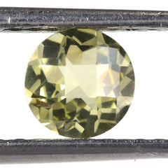 LEMON QUARTZ CHECKER CUT ROUND (GREEN GOLD) 6MM 0.85 Cts.