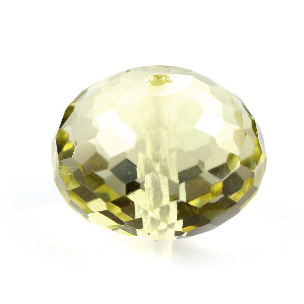 LEMON QUARTZ FACETED ROUNDEL (FULL DRILL) (GREEN GOLD) 8MM 2.75 Cts.