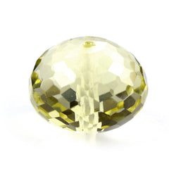LEMON QUARTZ FACETED ROUNDEL (FULL DRILL) (GREEN GOLD) 8MM 2.75 Cts.