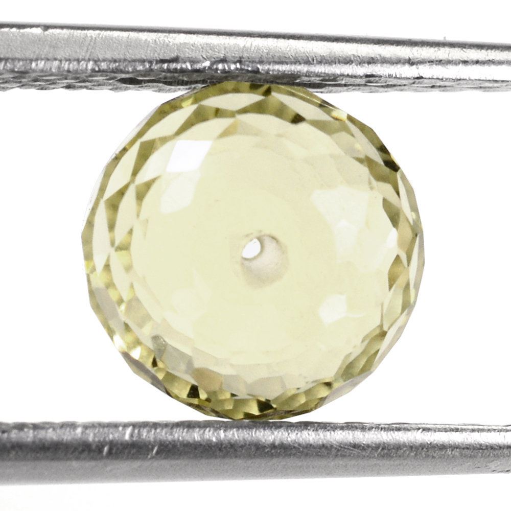 LEMON QUARTZ FACETED ROUNDEL (FULL DRILL) (GREEN GOLD) 8MM 2.75 Cts.