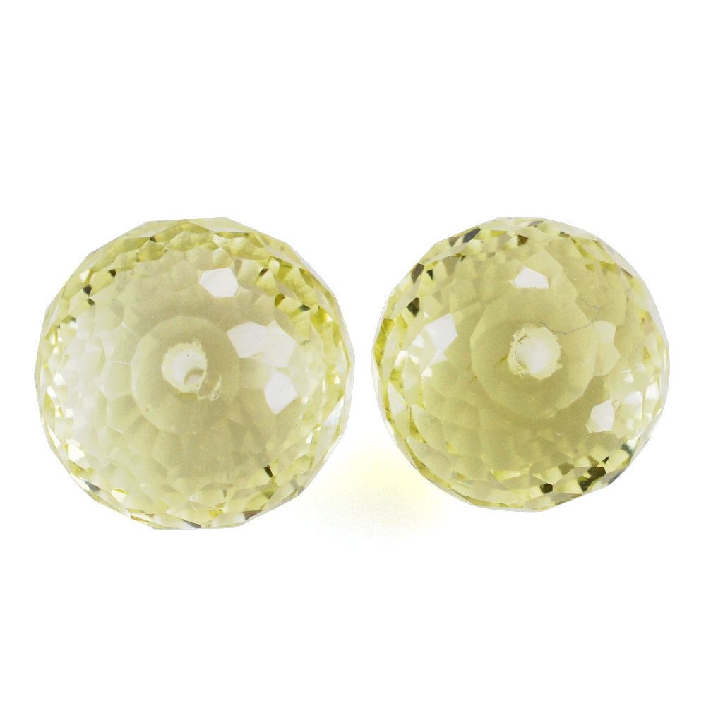 LEMON QUARTZ FACETED ROUNDEL (FULL DRILL) (GREEN GOLD) 8MM 2.75 Cts.