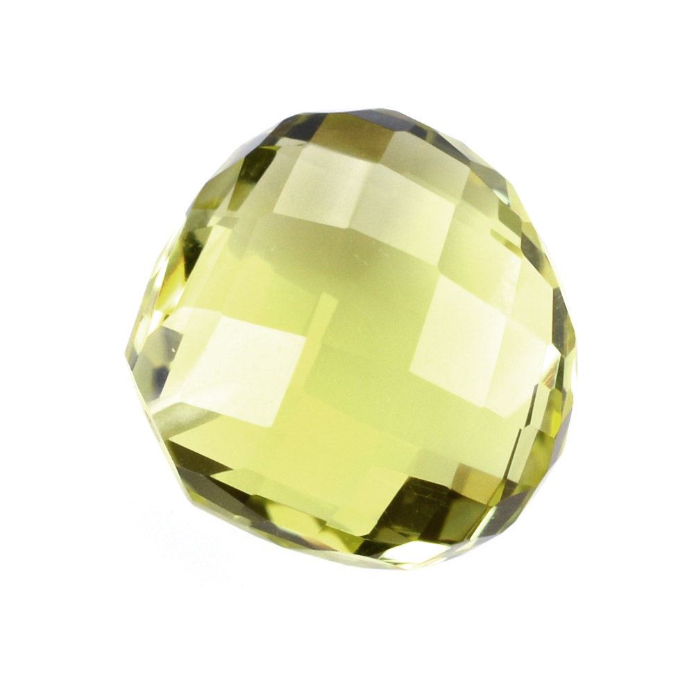 LEMON QUARTZ BRIOLETTE HEART (HALF DRILL) (GREEN GOLD) 16MM 14.40 Cts.