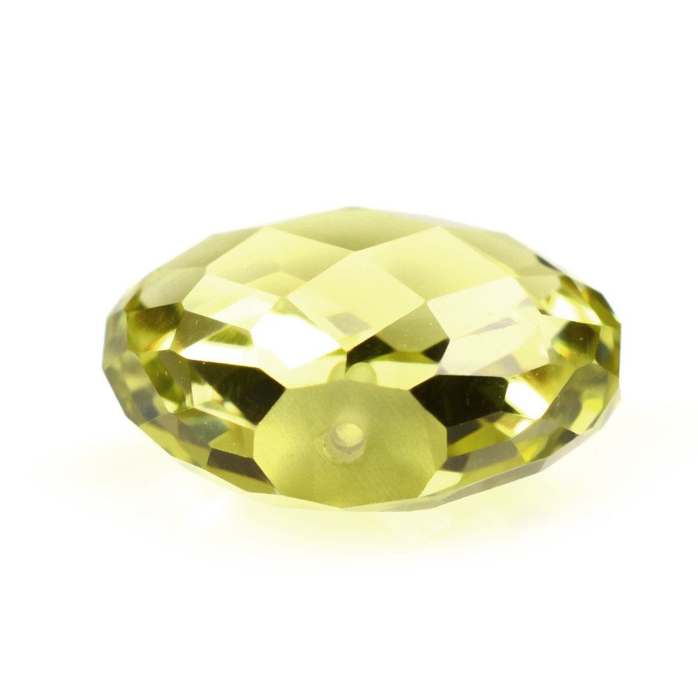 LEMON QUARTZ BRIOLETTE HEART (HALF DRILL) (GREEN GOLD) 16MM 14.40 Cts.