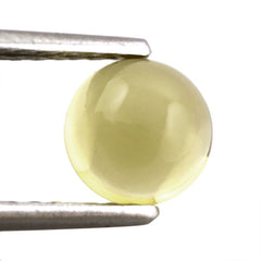 LEMON QUARTZ ROUND CAB (GREEN GOLD) 7MM 1.24 Cts.