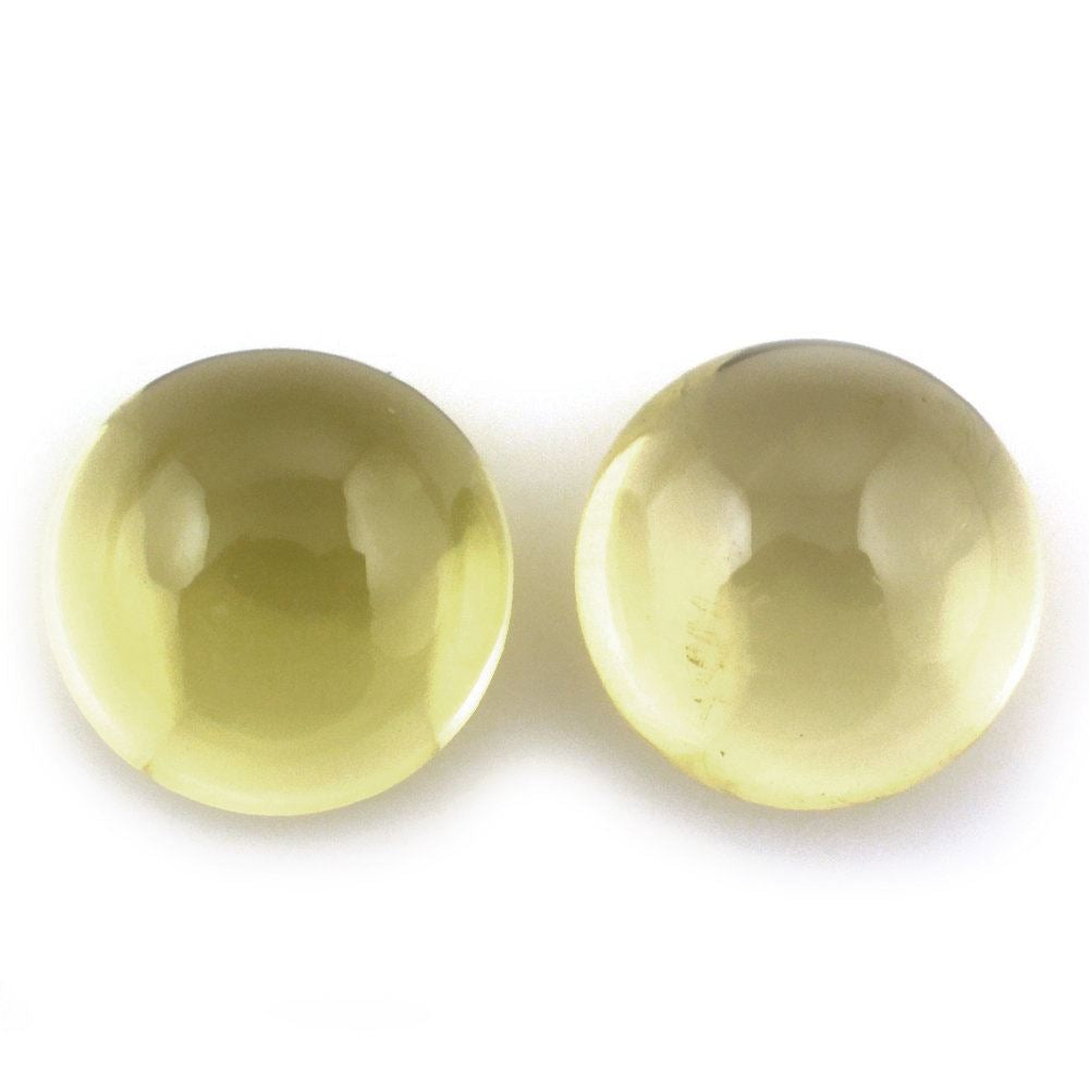LEMON QUARTZ ROUND CAB (GREEN GOLD) 7MM 1.24 Cts.