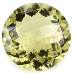 LEMON QUARTZ CHECKER CUT ROUND (GREEN GOLD) 18MM 18.38 Cts.