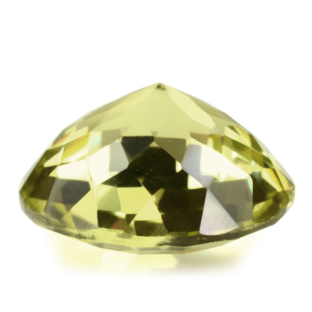 LEMON QUARTZ CHECKER CUT ROUND (GREEN GOLD) 18MM 18.38 Cts.