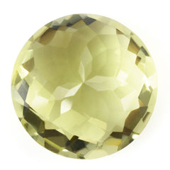 LEMON QUARTZ CHECKER CUT ROUND (GREEN GOLD) 18MM 18.38 Cts.