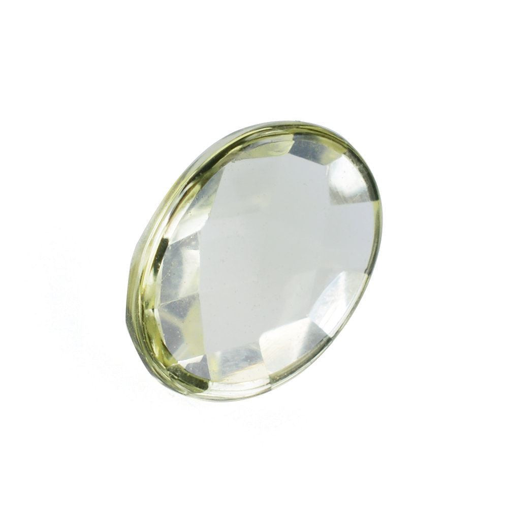 LEMON QUARTZ CHECKER OVAL CAB (GREEN GOLD) 8X6MM 1.05 Cts.
