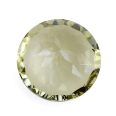LEMON QUARTZ CONCAVE CUT ROUND (GREEN GOLD) 10MM 3.05 Cts.