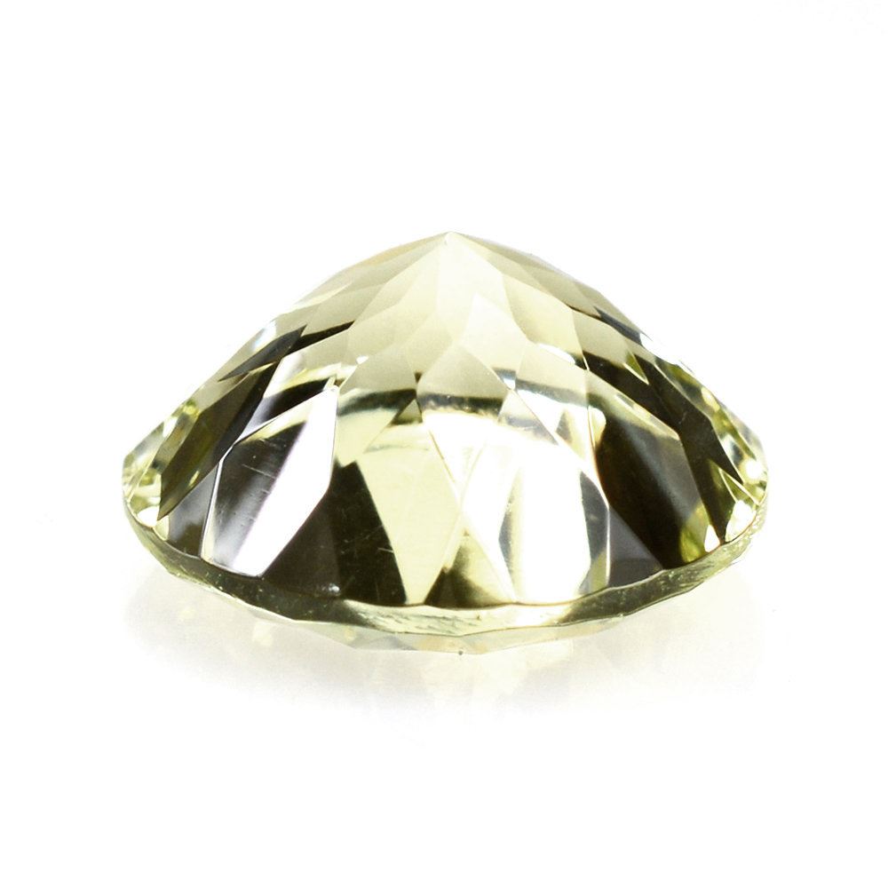 LEMON QUARTZ CONCAVE CUT ROUND (GREEN GOLD) 10MM 3.05 Cts.