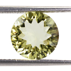 LEMON QUARTZ CONCAVE CUT ROUND (GREEN GOLD) 10MM 3.05 Cts.