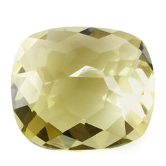 LEMON QUARTZ CHECKER CUT CUSHION (GREEN GOLD) 16X14MM 11.64 Cts.