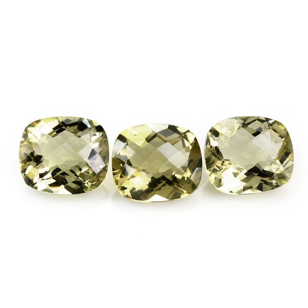 LEMON QUARTZ CHECKER CUT CUSHION (GREEN GOLD) 16X14MM 11.64 Cts.