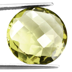 LEMON QUARTZ BRIOLETTE ROUND (GREEN GOLD) 20MM 22.15 Cts.