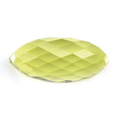 LEMON QUARTZ CHECKER OVAL CAB (GREEN GOLD) 21X10MM 17.48 Cts.