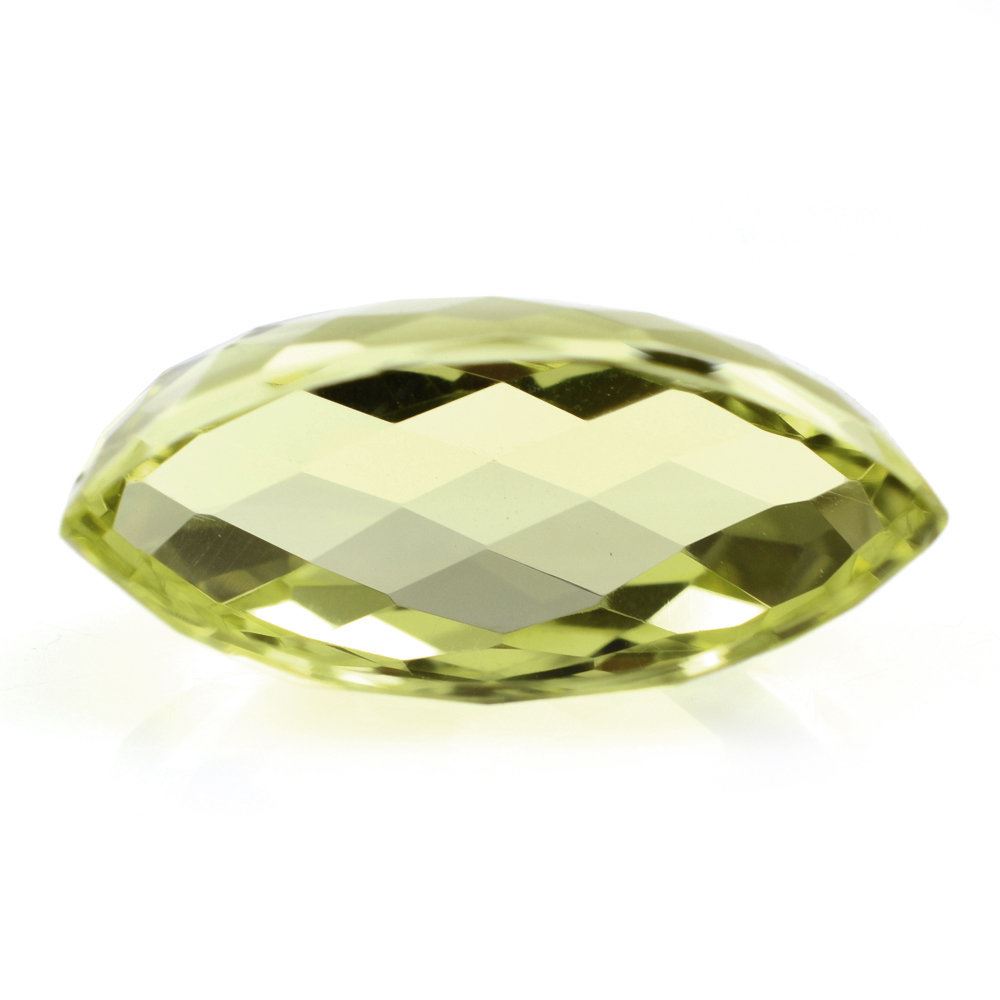 LEMON QUARTZ CHECKER OVAL CAB (GREEN GOLD) 21X10MM 17.48 Cts.