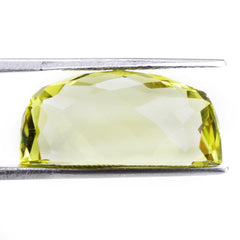 LEMON QUARTZ CHECKER OVAL CAB (GREEN GOLD) 21X10MM 17.48 Cts.