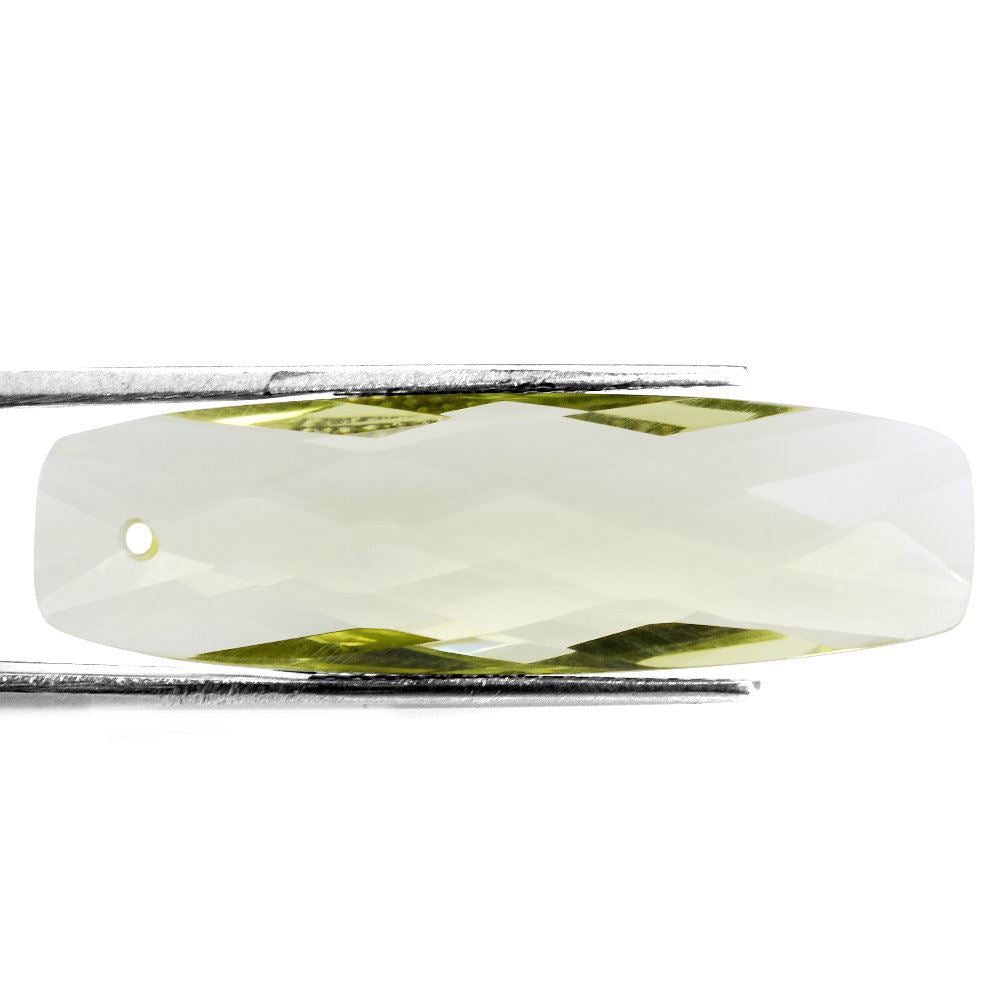 LEMON QUARTZ BRIOLETTE CUSHION (FULL DRILL) (GREEN GOLD) 40X13MM 22.00 Cts.