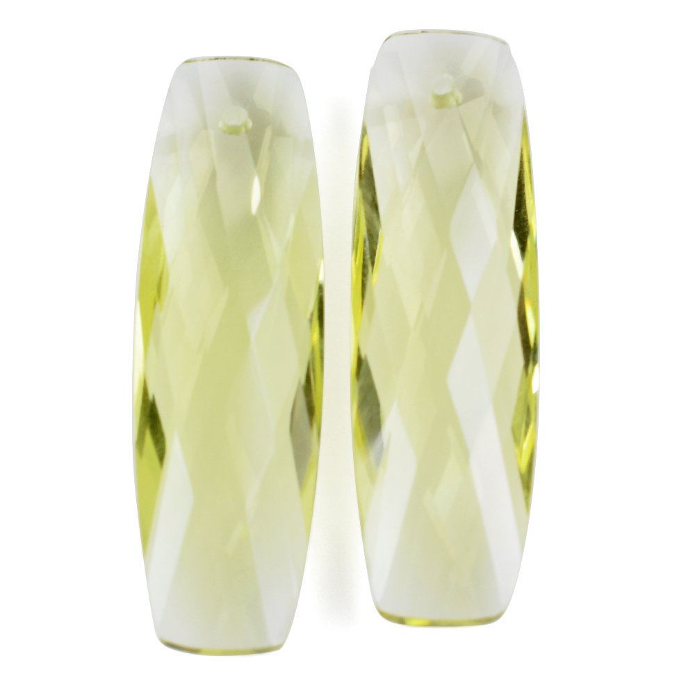 LEMON QUARTZ BRIOLETTE CUSHION (FULL DRILL) (GREEN GOLD) 40X13MM 22.00 Cts.
