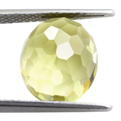 LEMON QUARTZ IRREGULAR CUT OVAL CAB (GREEN GOLD) 14X12MM 7.43 Cts.