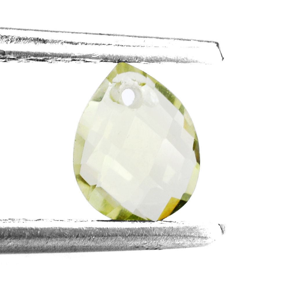LEMON QUARTZ BRIOLETTE PEAR (FULL DRILL) (GREEN GOLD) 6X5MM 0.46 Cts.