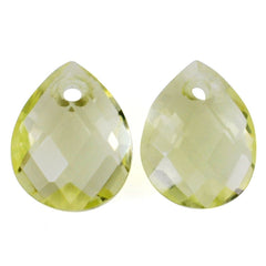 LEMON QUARTZ BRIOLETTE PEAR (FULL DRILL) (GREEN GOLD) 6X5MM 0.46 Cts.