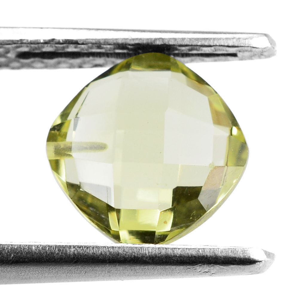 LEMON QUARTZ BRIOLETTE CUSHION (GREEN GOLD) 8MM 1.75 Cts.