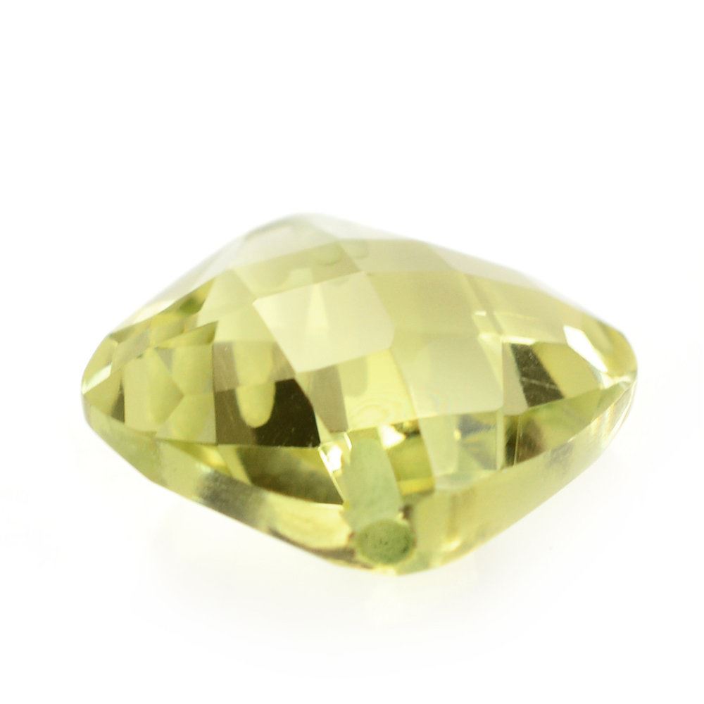 LEMON QUARTZ BRIOLETTE CUSHION (GREEN GOLD) 10MM 3.79 Cts.