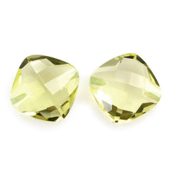 LEMON QUARTZ BRIOLETTE CUSHION (GREEN GOLD) 10MM 3.79 Cts.