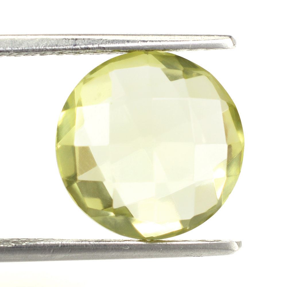 LEMON QUARTZ BRIOLETTE ROUND (GREEN GOLD) 12MM 5.73 Cts.