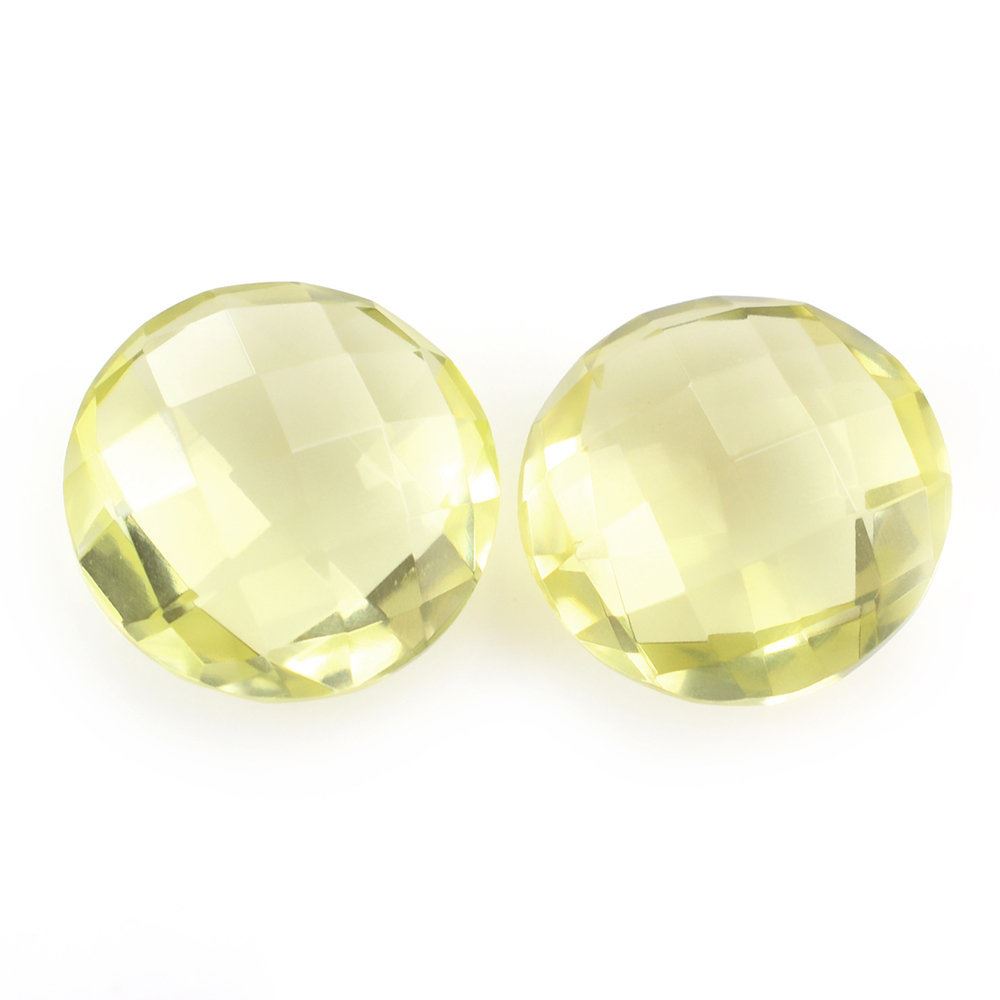 LEMON QUARTZ BRIOLETTE ROUND (GREEN GOLD) 12MM 5.73 Cts.