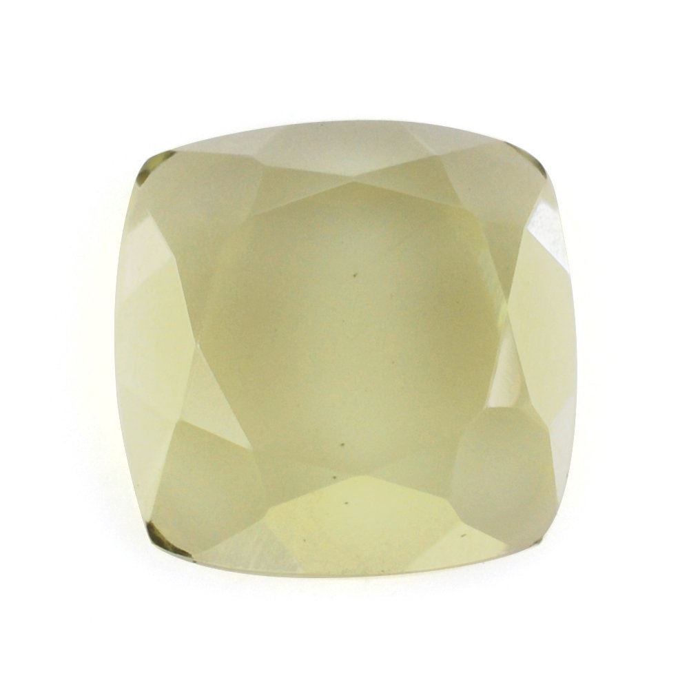LEMON QUARTZ CUT CUSHION WITH FLAT BOTTOM (GREEN GOLD) 10MM 3.60 Cts.