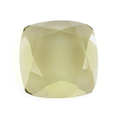 LEMON QUARTZ CUT CUSHION WITH FLAT BOTTOM (GREEN GOLD) 10MM 3.60 Cts.