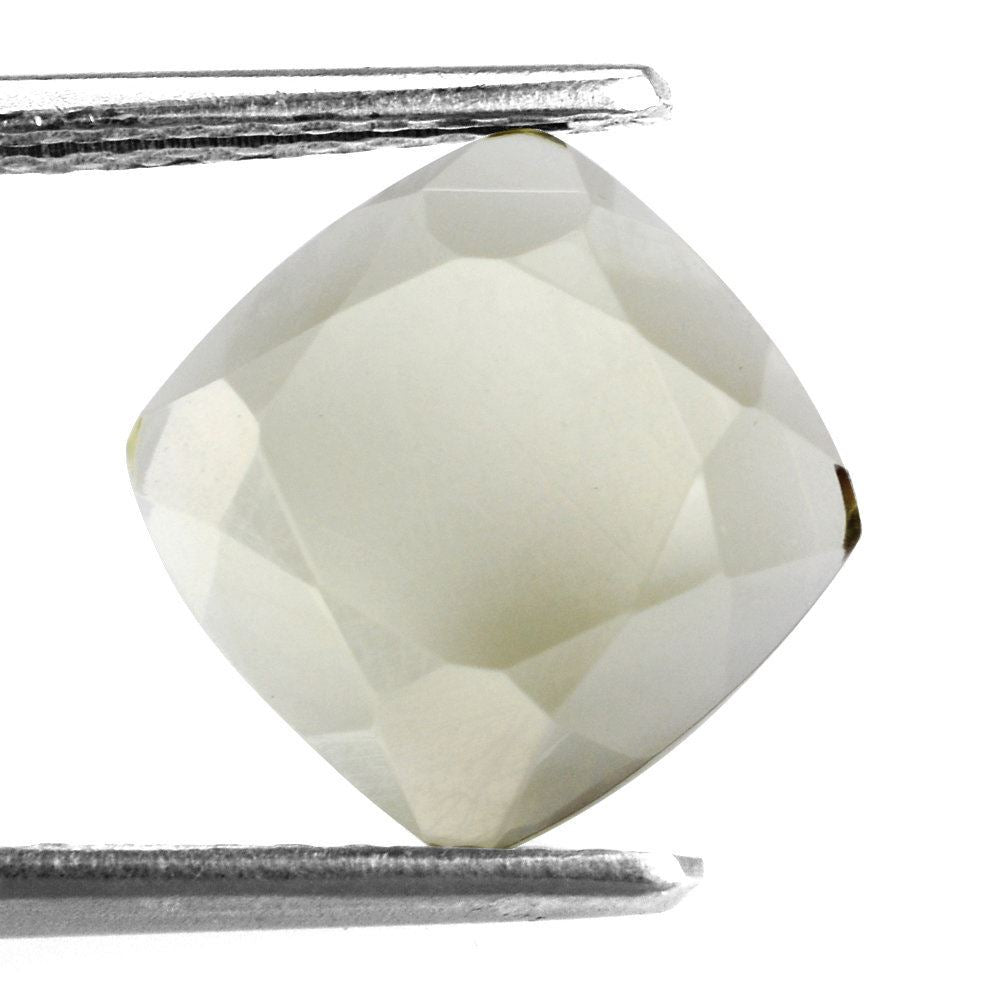 LEMON QUARTZ CUT CUSHION WITH FLAT BOTTOM (GREEN GOLD) 10MM 3.60 Cts.
