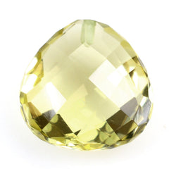 LEMON QUARTZ BRIOLETTE HEART (HALF DRILL) (GREEN GOLD) 12MM 5.67 Cts.