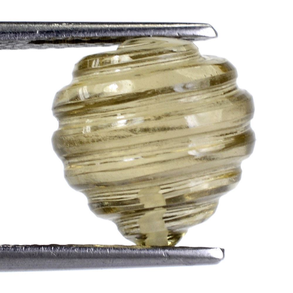 LEMON QUARTZ BEYBLADES (HALF DRILL) (GREEN GOLD) 12MM 10.51 Cts.