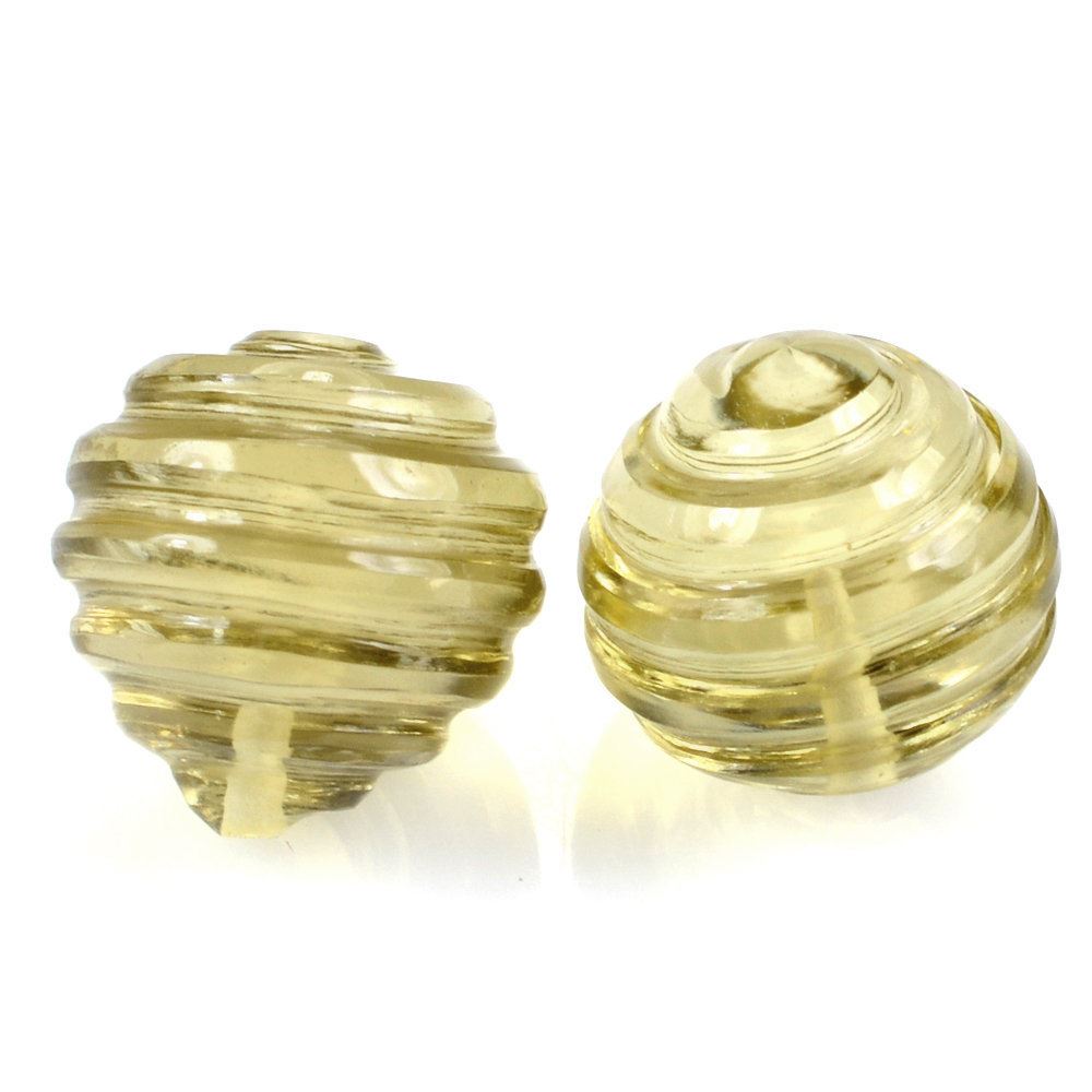 LEMON QUARTZ BEYBLADES (HALF DRILL) (GREEN GOLD) 12MM 10.51 Cts.