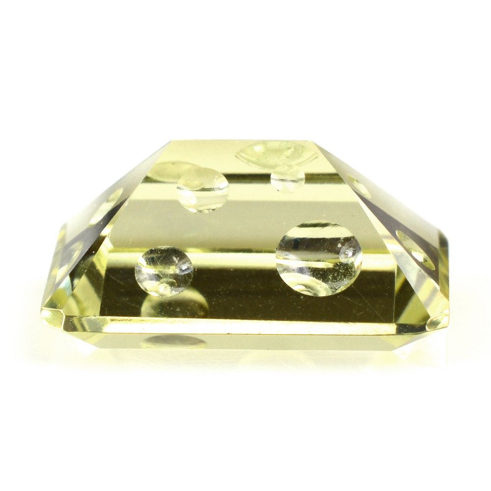 LEMON QUARTZ SUPPER BUBBLE OCTAGON (GREEN GOLD) 16X12MM 9.00 Cts.
