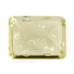 LEMON QUARTZ SUPPER BUBBLE OCTAGON (GREEN GOLD) 16X12MM 9.00 Cts.