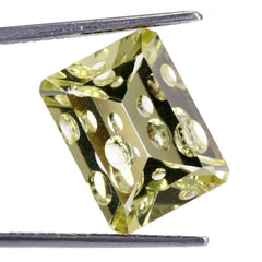 LEMON QUARTZ SUPPER BUBBLE OCTAGON (GREEN GOLD) 16X12MM 9.00 Cts.