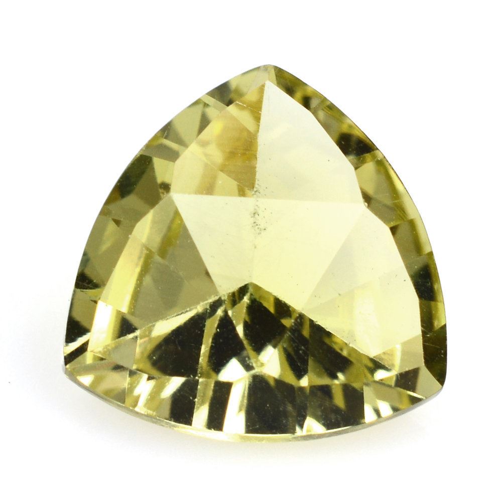 LEMON QUARTZ TRIANGLE TOP DIAMOND CUT BACK TRILLION 12MM 4.53 Cts.