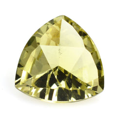 LEMON QUARTZ TRIANGLE TOP DIAMOND CUT BACK TRILLION 12MM 4.53 Cts.