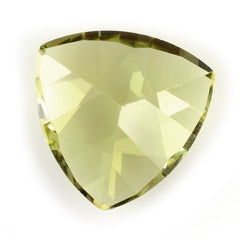 LEMON QUARTZ TRIANGLE TOP DIAMOND CUT BACK TRILLION 12MM 4.53 Cts.