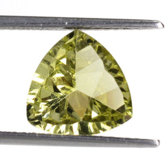 LEMON QUARTZ TRIANGLE TOP DIAMOND CUT BACK TRILLION 12MM 4.53 Cts.