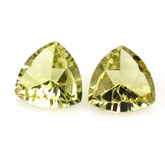 LEMON QUARTZ TRIANGLE TOP DIAMOND CUT BACK TRILLION 12MM 4.53 Cts.