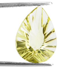 LEMON QUARTZ CONCAVE BRIOLETTE PEAR (GREEN GOLD) 18X13MM 8.35 Cts.
