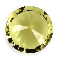 LEMON QUARTZ CONCAVE STRAIGHT FACET ROUND (GREEN GOLD) 14MM 8.65 Cts.