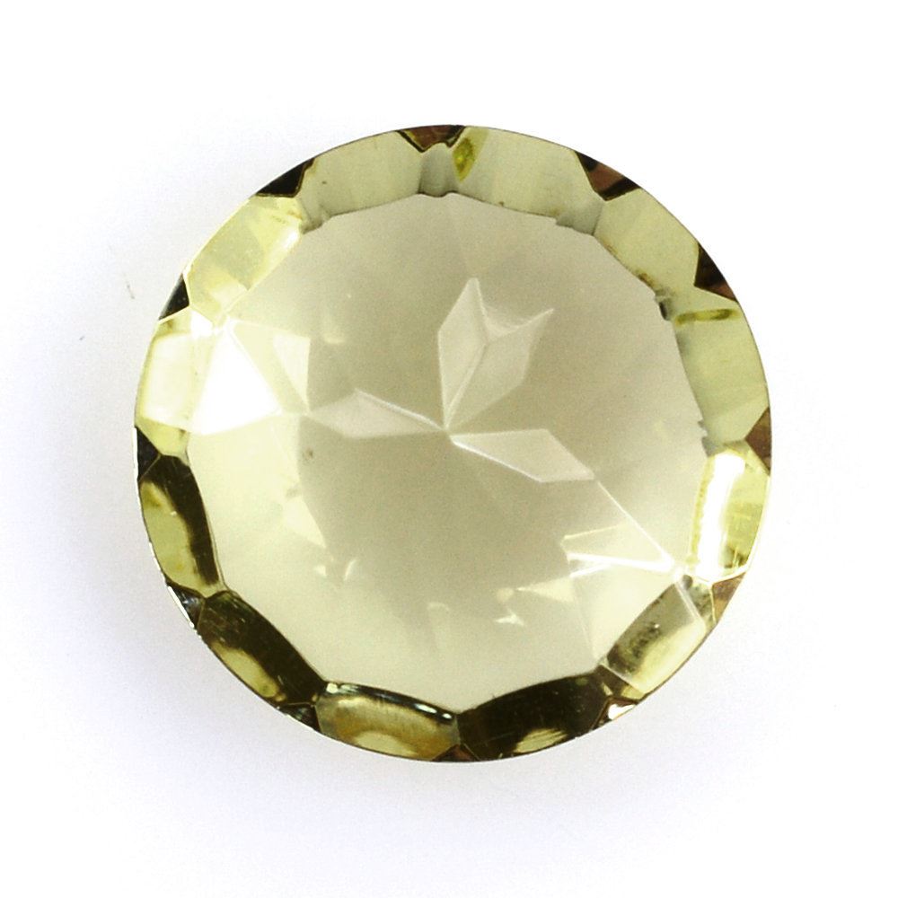 LEMON QUARTZ CONCAVE CUT ROUND (GREEN GOLD) 9MM 2.41 Cts.