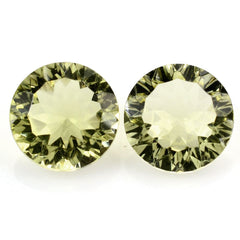 LEMON QUARTZ CONCAVE CUT ROUND (GREEN GOLD) 9MM 2.41 Cts.